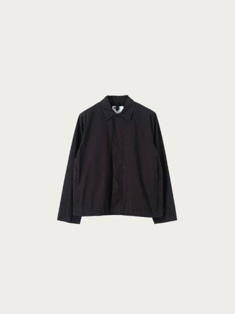 MARGARET HOWELL MHL Boxy Overshirt - Black Crisp Cotton Poplin