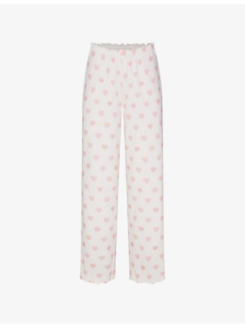 SKIMS Pointelle Straight-Leg Cotton-Jersey Pyjama Bottoms