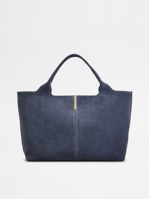 Tod's SHOPPING BAG IN SUEDE MEDIUM - BLUE