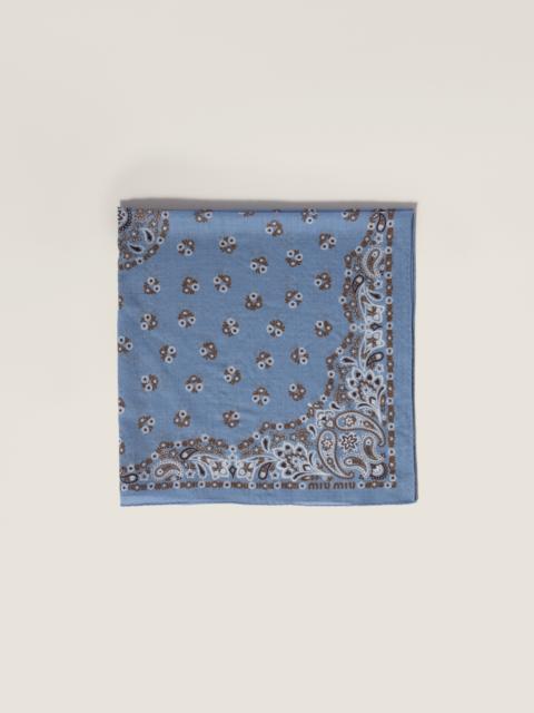 Miu Miu Printed wool and cashmere scarf