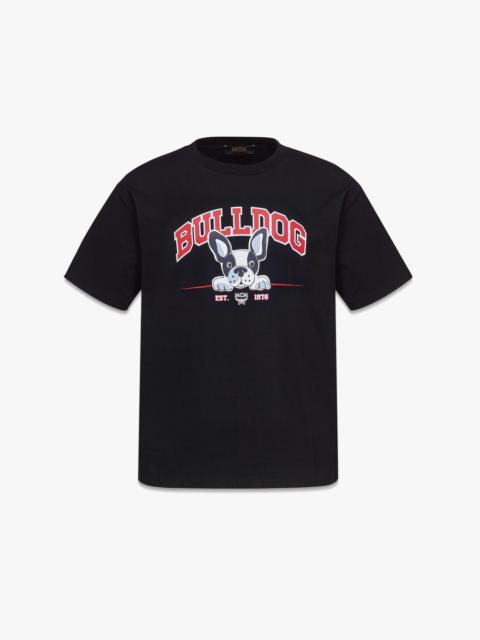 MCM M Pup Bulldog Print T-Shirt in Organic Cotton