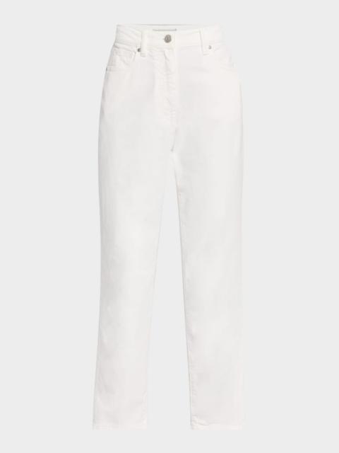 PESERICO High-Rise Denim Capri Pants