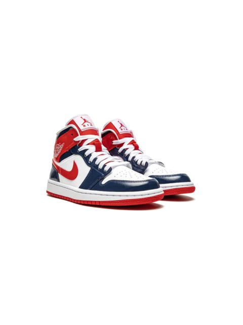 Air Jordan 1 Mid "Patent Leather Navy/White/Red" sneakers