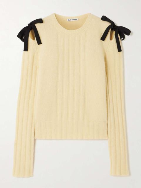 Molly Goddard Ozzy cutout grosgrain-trimmed wool sweater