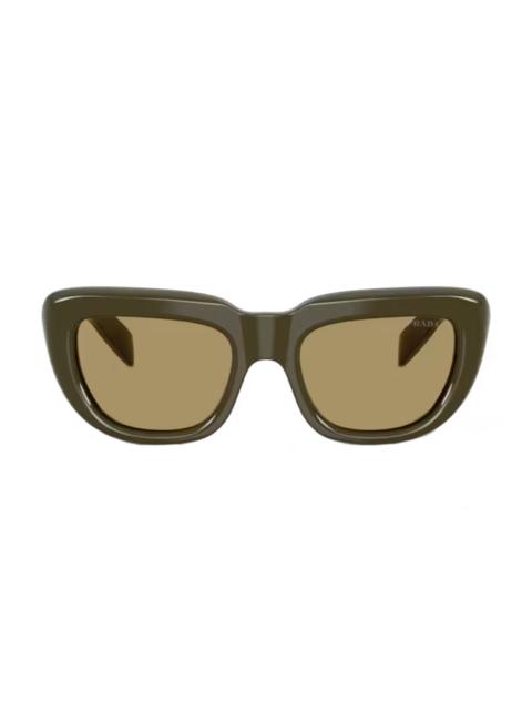 Prada Square Cat Eye Sunglasses - Laurel Green Olive