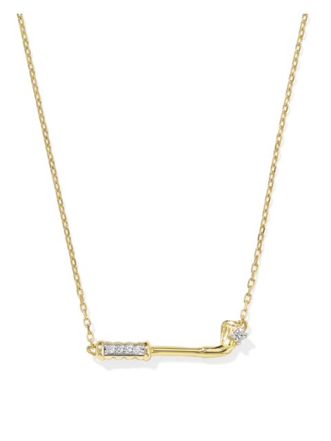 KENDRA SCOTT Diamond Accent Golf Club 14k Yellow Gold Necklace