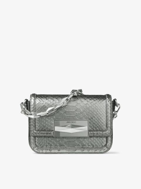 Diamond Crossbody
Silver Metallic Snake Printed Leather Crossbody Bag