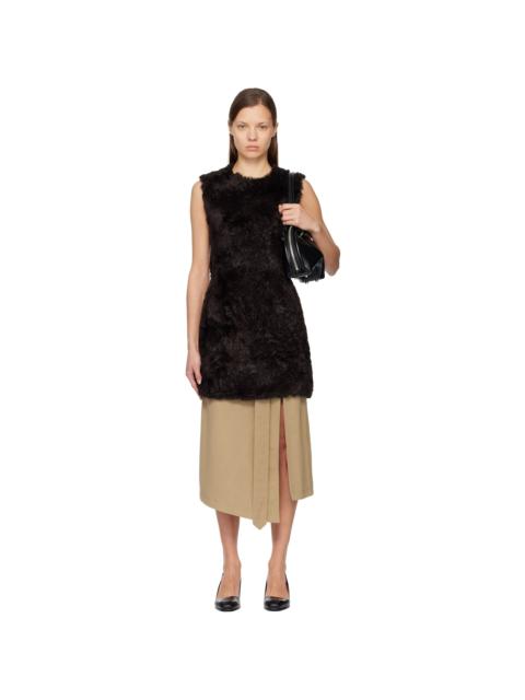 Acne Studios Brown Faux-Fur Minidress