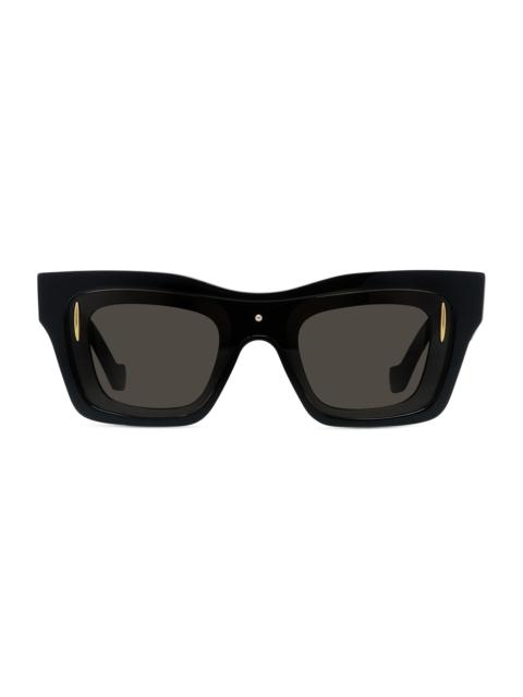 Loewe Men's Signature 54MM Square Sunglasses - Shiny Black Brown