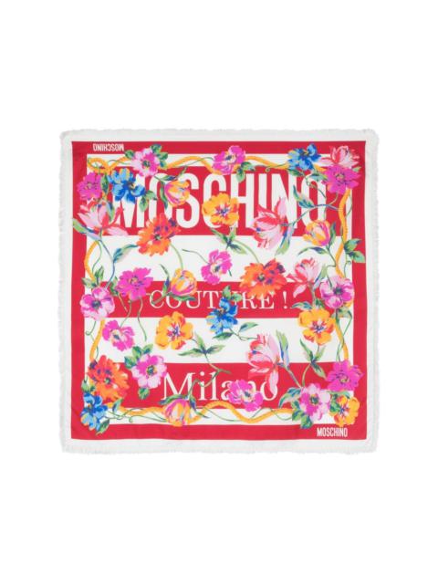 Moschino floral-print silk scarf