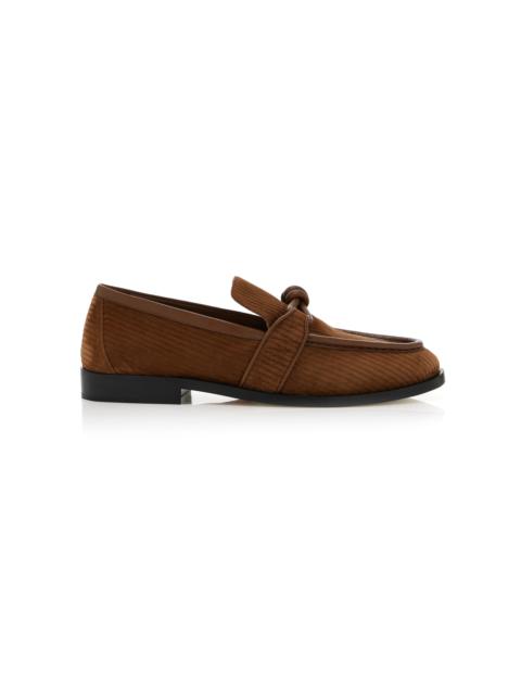 Bottega Veneta Astaire Knot Suede Loafers tan