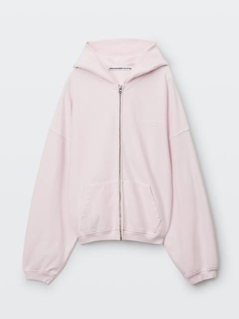 Alexander Wang LOGO PRINT OVERSIZED ZIP-UP HOODIE