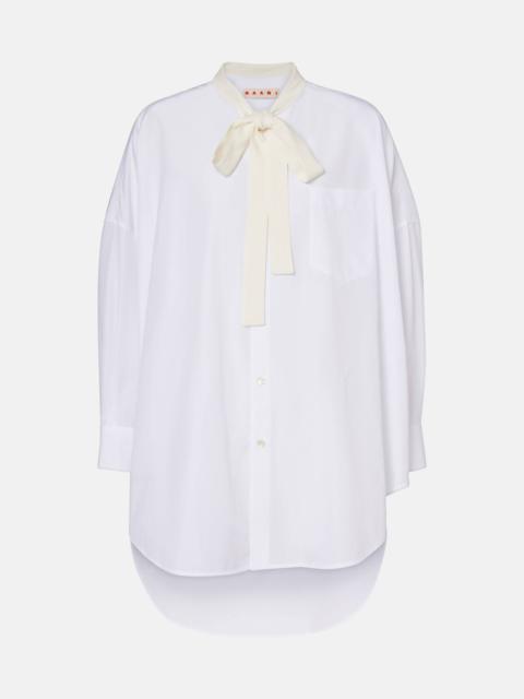 Marni Tie-neck cotton shirt dress