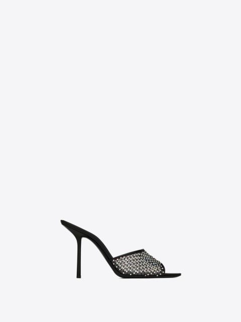 SAINT LAURENT luz mules in mesh with rhinestones