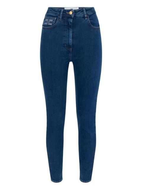 ELISABETTA FRANCHI logo-button jeans