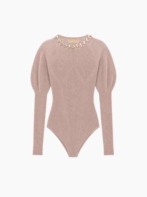 ULLA JOHNSON Imara Wool Bodysuit with Embellishments
