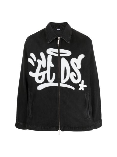 GCDS grafitti-print cotton denim jacket