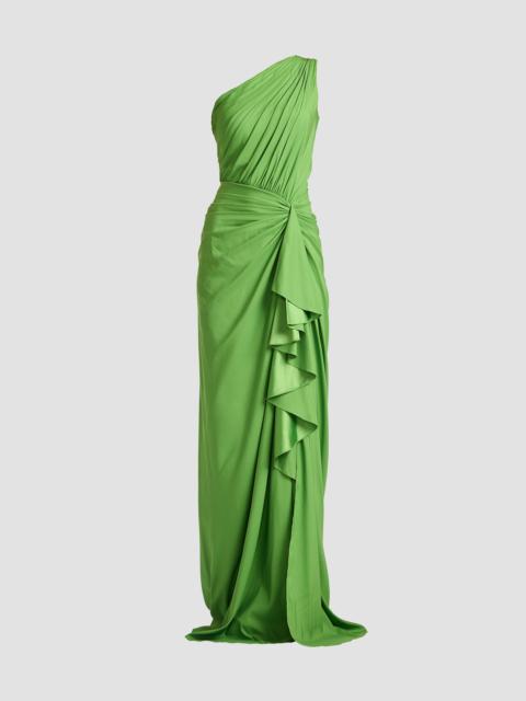 TADASHI SHOJI Women's Ruffled Jersey One-Shoulder Gown - Cactus