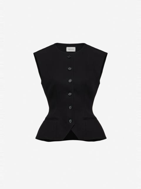 MAGDA BUTRYM Tailored flared vest in black