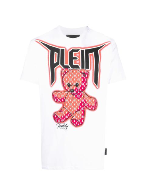 Spray-Effect teddy bear-print T-shirt