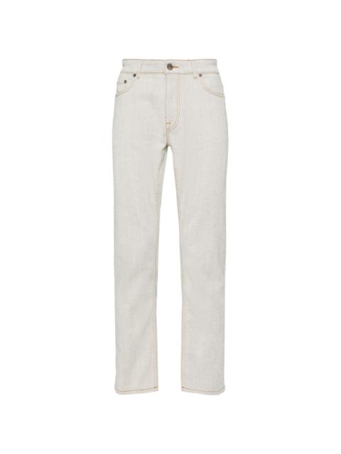 slim-fit cotton jeans
