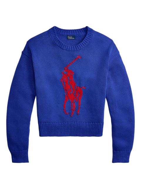 Polo Ralph Lauren Women's Logo-Knit Cotton Sweater - Bright Royal