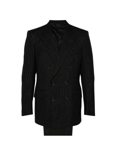 TOM FORD metallic-threading suit