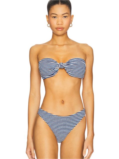 MILLY Stripe Knot Bandeau Bikini Top