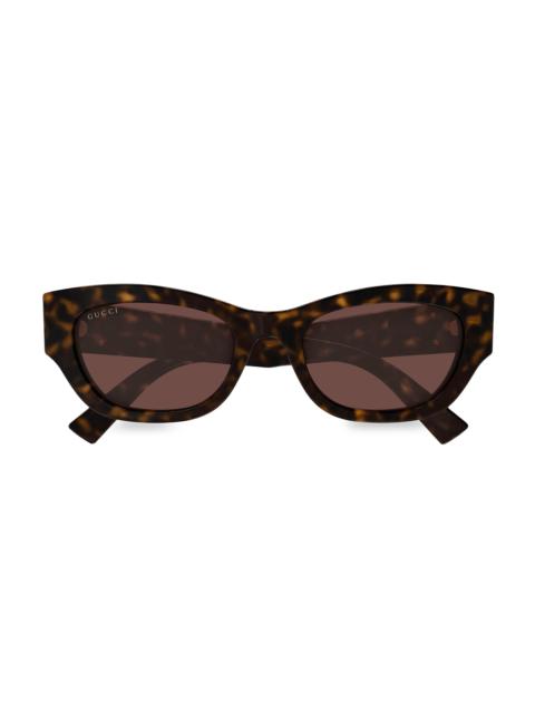 GUCCI Women's GG Extruded 53MM Cat-Eye Sunglasses - Havana