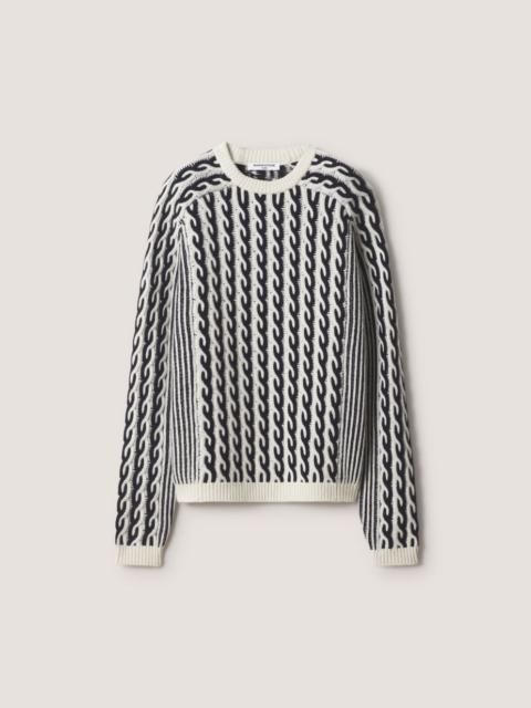 Maison Kitsuné BI-COLOR CABLE LAMBSWOOL JUMPER