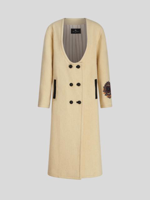 Etro OVERSIZE LONG COAT WITH EMBROIDERY