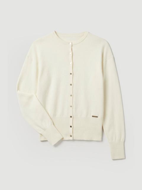 KAREN MILLEN Viscose Blend Knit Balloon Sleeve Cardigan
