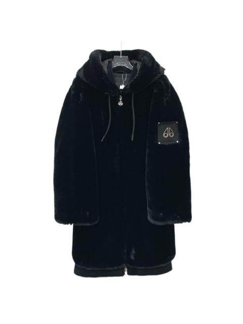 MOOSE KNUCKLES Black Knuckles Logo Hooded Drawstring Zip-Up Jacket