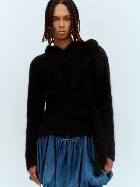 AARON ESH Black Tied Hoodie | REVERSIBLE