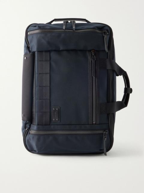 master-piece Rise Leather and Canvas-Trimmed CORDURA® MasterTeX Backpack Navy