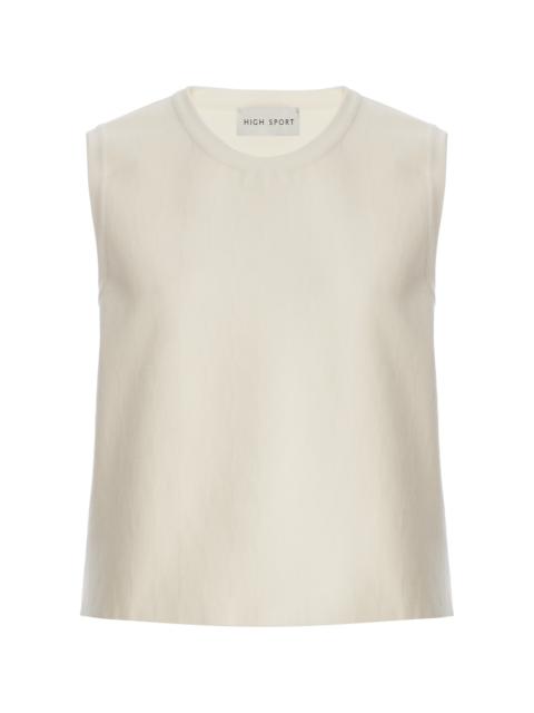 HIGH SPORT Asa Cotton-Blend Top ivory