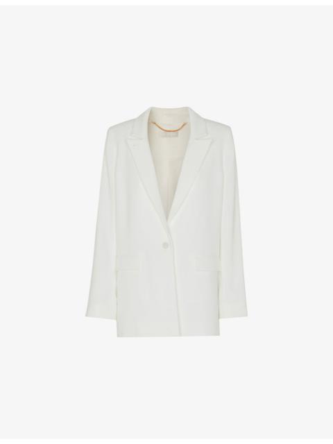 WHISTLES Andie single-breasted woven wedding blazer