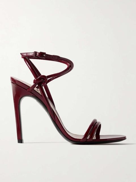 GUCCI Walma knotted padded patent-leather sandals