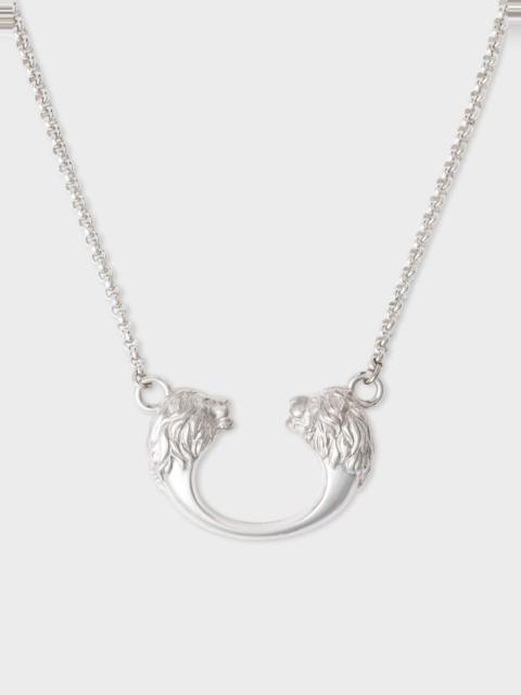 Paul Smith Silver 'Loewenkind' Lion Chain Pendant Necklace