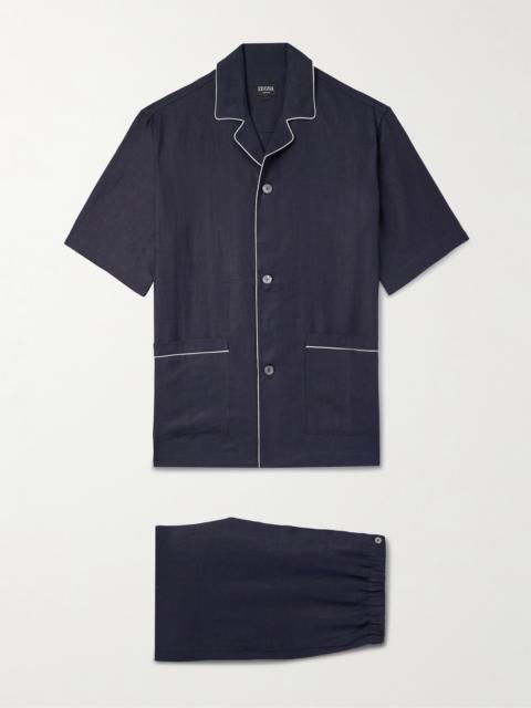 ZEGNA Camp-Collar Oasi Linen Pyjama Set