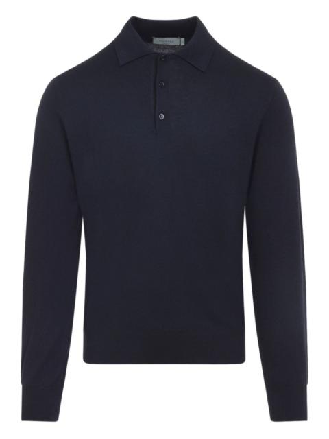 Canali buttoned cashmere polo shirt