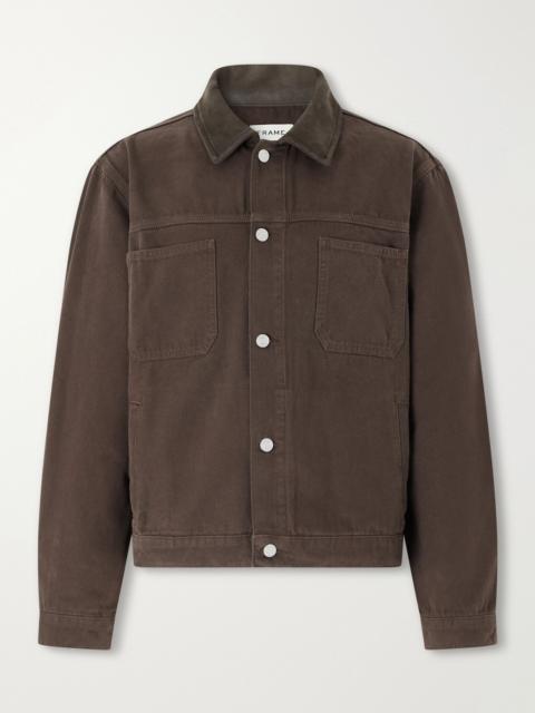 FRAME Suede-Trimmed Cotton-Canvas Jacket