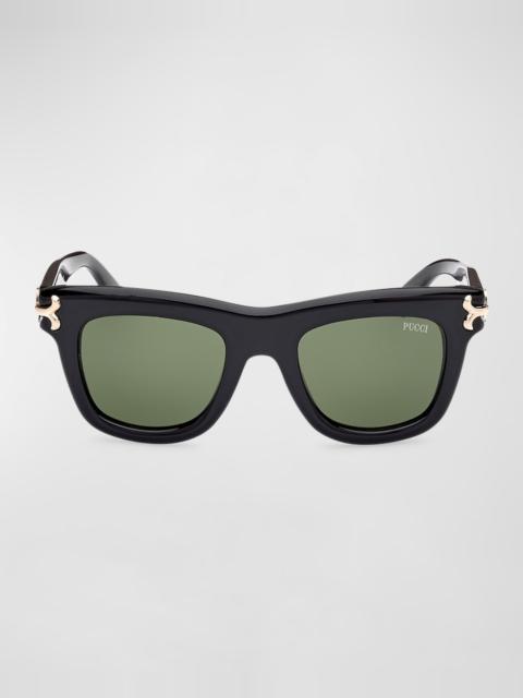PUCCI Logo Acetate Square Sunglasses