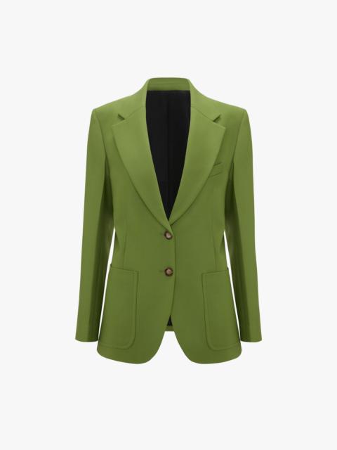 Victoria Beckham Patch Pocket Jacket In Serpent Green