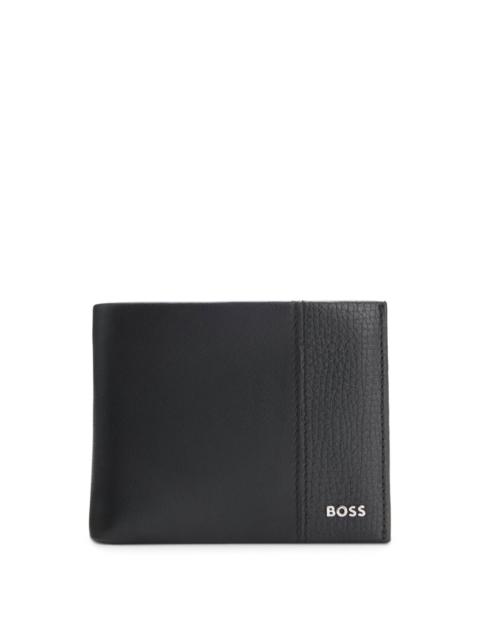 BOSS LEATHER WALLET WITH LOGO LETTERING