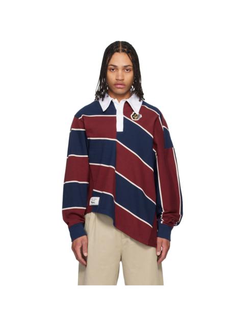 Blue & Red Warped Polo