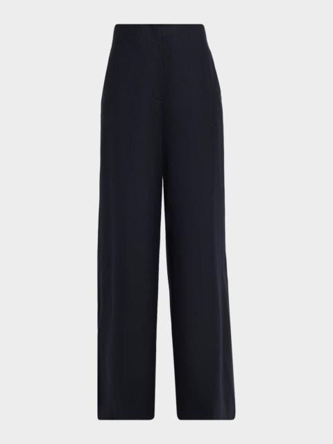 Lafayette 148 New York Thames Wide-Leg Brushed Wool Pants