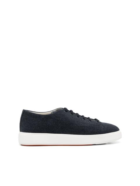 Santoni logo-patch lace-up sneakers