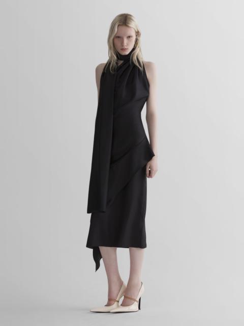 MUGLER black fluid scarf dress