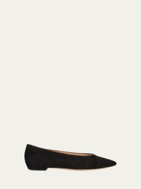 Gianvito Rossi Suede Ballerina Flats